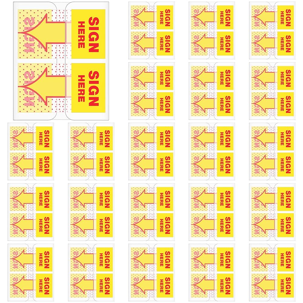 Amazon.com : Jutom 25 Pack/ 1250 Pcs Sign Here Tabs 1 Inch